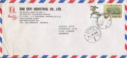 Taiwan Airmail DAR CHYI INDUSTRIAL Co. Ltd. Deluxe TAICHUNG 1988 Cover Brief ODENSE 1. (Arrival Cds.) Denmark Frog - Lettres & Documents