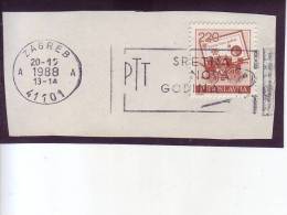 STAGE COACHES-220 DIN-POST-PTT-SLOGAN-HAPPY NEW YEAR-YUGOSLAVIA-1988 - Usados