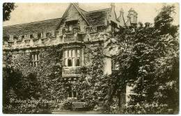 OXFORD : ST JOHNS COLLEGE - (GARDEN FRONT) / ADDRESS - CHRISTCHURCH, CHRIST'S COLLEGE, WALTER AVERILL, NEW ZEALAND - Oxford