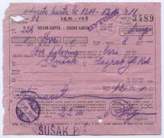 Railway, Eisenbahn, Zagreb - Sušak, Croatia, Ticket, 1936. - Europa