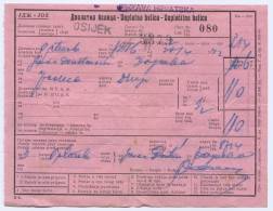 Railway, Eisenbahn, Zagreb - Osijek , Croatia, Ticket, 1942. - Europe