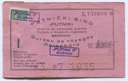 Railway, Eisenbahn, ZAGREB - Jesenice , Croatia / Kingdom Of Yugoslavia, Ticket, 1935. - Europa