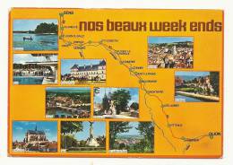 Cp, Carte Géographique, Nos Beaux Week-Ends, Voyagée 1978 - Landkarten