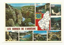 Cp, Carte Géographique, Les Gorges De L´Ardèche - Carte Geografiche