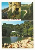 Cp, 48, Lees Gorges De L'Ardèche, Multi-Vues, Voyagée 1985 - Autres & Non Classés