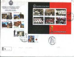 San Marino 1999 Busta FDC Centenario Del Milan - Rocche - 100 Croce Rossa Sanmarinese - Used Stamps