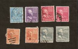 OS.21-2-2. United States Postage, USA, LOT Set Of 8 - 1938 Thomas Jefferson John Adams Tyler James Monroe Buchanan - Verzamelingen