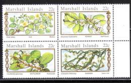 Marshall Islands 1985 Medicinal Plants Blk Of 4 MNH - Marshalleilanden