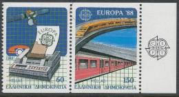Europa CEPT 1988, Greece Mi 1685 C-1686 C Pair, MNH** - 1988