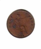 GREAT BRITAIN    1/2  PENNY   1934  (KM# 837) - C. 1/2 Penny