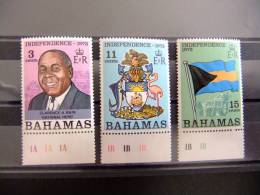 BAHAMAS 1973 INDEPENDENCIA 336/339**CLARENCE A BAIN-ESCUDO-BANDERA - Bahama's (1973-...)