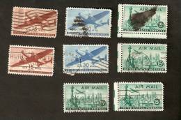 OS.16-6-7. USA, LOT Set Of 8 - AIR MAIL 1946 15 & 30 Cents - 1947 15c - 2a. 1941-1960 Oblitérés