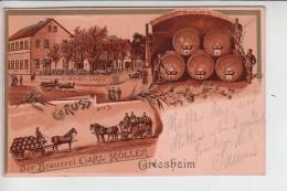 6101 GRIESHEIM, Gruss Aus Der Brauerei Carl Möller, 1903 - Lithographie - Griesheim