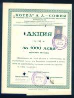 6K201 Share Action Aktie 100 Lv. SOFIA 1940 ANCHOR - STOCK COMPANY Revenue Bulgaria Bulgarie Bulgarien Bulgarije - Industry