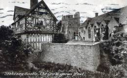 Beatiful Old Post Card   "   STOKESAY CASTLE, THE GRASS-GROWN MOAT " - Shropshire