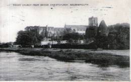 Beatiful Old Post Card   "   Priory  Church  From  Christchurch Bournemouth  " - Bournemouth (from 1972)