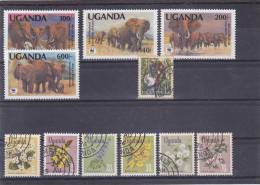 11 Timbres De L´Ouganda - Uganda (1962-...)