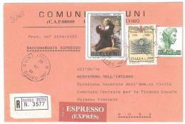 SUNI  08010  PROV. NUORO - ANNO 1978 -  R EXP  - STORIA POSTALE DEI COMUNI D´ITALIA - POSTAL HISTORY - Machine Stamps (ATM)