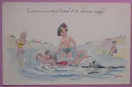 JANSER - ILLUSTRATEUR - NATATION MER ENFANTS BAIGNADE - Janser