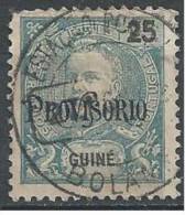 GUINÉ - 1902 - D. Carlos I, Com Sobrecarga  «PROVISÓRIO»  25 R.   Denteado 11 3/4 X 12  (o) MUNDIFIL  Nº 86 - Guinée Portugaise