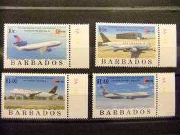 BARBADOS 1996 CAPEX 96 EXPOSICION FILATELICA EN TORONTO YV 941 - 944 ** AVIONES - Barbados (1966-...)