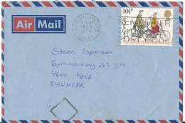 Great Britain Air Mail Cover Sent To Denmark 23-10-1978 CYCLE On The Stamp - Lettres & Documents
