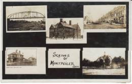 Montpeiler OH Ohio, Wabash Depot, Bridge, Street Scene, City Hall, Multi-views, C1900s Vintage Real Photo Postcard - Other & Unclassified