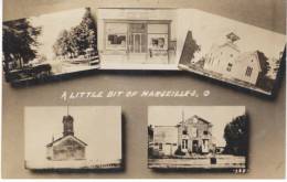 Marseilles OH Ohio, Street Scene, Store, Church, Buildings, Multi-views, C1900s/10s Vintage Real Photo Postcard - Autres & Non Classés