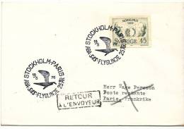 Sweden SAS Flight Cover Stockholm - Paris 25 Years Anniversary 18-5-1970 - Covers & Documents