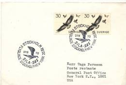 Sweden SAS Flight Cover Stockholm - New York 25 Years Anniversary 27-6-1970 - Lettres & Documents