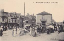 CPA - BARNEVILLE-SUR-MER - Le Marché - Barneville