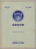 PROTÈGE-CAHIER PUB OFFERT PAR LE SAVON LE CHAT. Années 1950. Verso Avec Une Histoire Illustrée PUB Savon Le Chat. - Book Covers