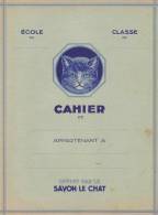 PROTÈGE-CAHIER PUB OFFERT PAR LE SAVON LE CHAT. Années 1950. Verso Avec Une Histoire Illustrée PUB Savon Le Chat. - Copertine Di Libri