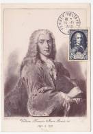 FRANCE => Carte Maximum =>8 F +2F VOLTAIRE - Premier Jour Fernay Voltaire 14-11-1949 - 1940-1949