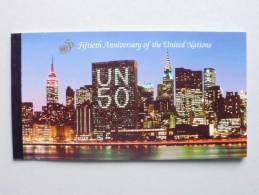 UNO-New York 692/3 MH 1 Booklet 1 ** MNH, 50 J. Vereinte Nationen (UNO) - Markenheftchen
