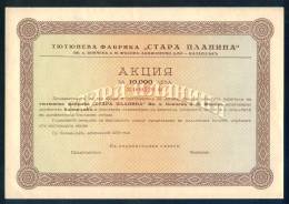 6K227 Share Action Aktie 10 000 Lv. KAZANLAK 1929 STARA PLANINA Tobacco Factory COMPANY Bulgaria Bulgarie Bulgarien - Industry