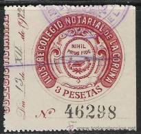 0511-GRAN SELLO FISCAL ILUSTRE COLEGIO NOTARIAL LA CORUÑA DATA 191....3 PESETAS .  GRAN SELLO FISCAL ILUSTRE COLEGIO NOT - Revenue Stamps