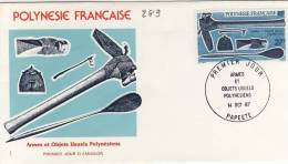 FDC  POLYNÉSIE  1987 TAHITI ARMES ET OBJETS USUELS # - FDC