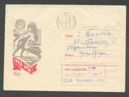 USSR RUSSIA ,   POSTAL  COVER 1968  50th ANNIVERSARY OF YOUNG COMMUNIST LEAGUE, WORKING ON  BUILDING - Briefe U. Dokumente