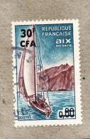 REUNION : Aix-les-Bains - Voilier Sur Le Lac - Tourisme -Paysge - Timbre De France N°1437 Surchargé En FCFA - Used Stamps