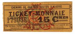 1917 // Algérie // Chemin De Fer // 15 Cts - World