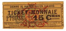 1917 // Algérie // Chemin De Fer // 15 Cts - Algerien