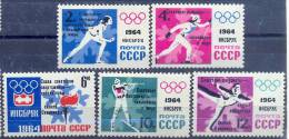 USSR 1964-2887-91 OLYMPIC GAMES INNSBRUCK, U S S R, 1 X 5v, MNH - Hiver 1964: Innsbruck