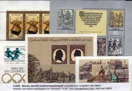5 DDR Blocks Und Kleinbogen Preiswert **, SST Oder O 20€ Bf Topic History Sport Nature Architectur Bloc Sheet Of Germany - Collections