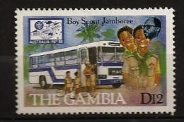 Gambie Gambia 1987 N° 681 Iso ** Scoutisme, Jamborée, Australie, Aide Aux Personnes Agées, Autocar, Voiture, Scouts - Gambie (1965-...)