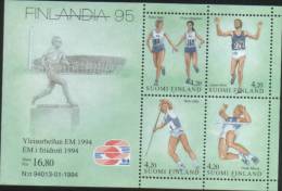 Finlandia - Finland 1994 Sport Miniature Sheet European Athletics Championship  "Finlandia 95" ** MNH - Ungebraucht