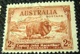 Australia 1934 Captain John Macarthur Centenary Merino Sheep 2d - Used - Gebruikt