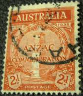 Australia 1935 20th Anniversary Of The Gallipoli Landings Anzac 2d - Used - Usati