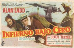 Programa De Cine INFIERNO BAJO CERO. Cine Marin De Teruel. 1956 - Cine