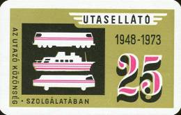 RAIL RAILWAY RAILROAD TRAIN SHIP BOAT BUS AUTOBUS IBUSZ TRAVEL BUREAU CATERING * CALENDAR * Utasellato 1973 1 * Hungary - Petit Format : 1971-80